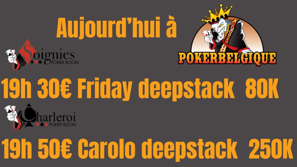 Ce vendredi 17/11 à Poker Belgique