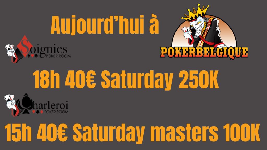 Ce samedi 02/12 à Poker Belgique
