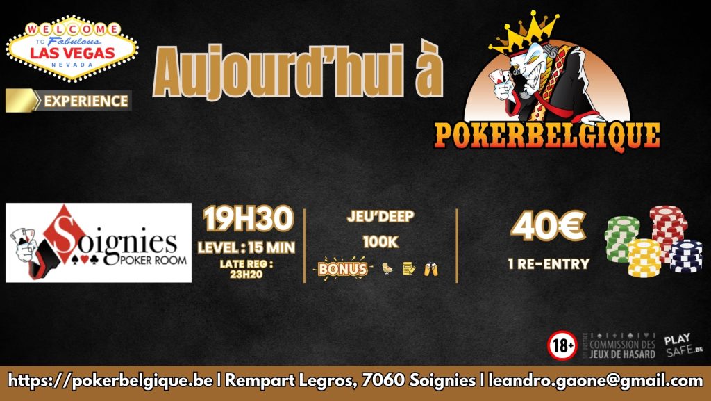 Ce jeudi11/11 à Poker Belgique