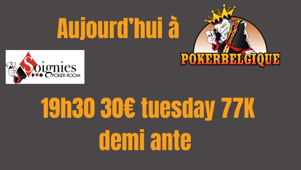 Ce mardi 12/12 à Poker Belgique