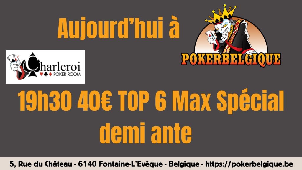 Ce soir, lundi 11/12, à Poker Belgique