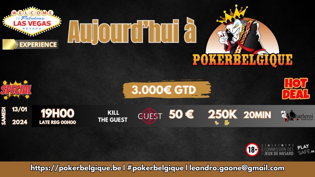 Ce samedi 13/01 à Poker Belgique