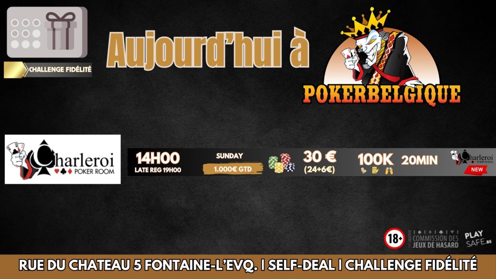 Ce dimanche 17/03 à Poker Belgique : Sunday 1000€ GTD en promo!!!