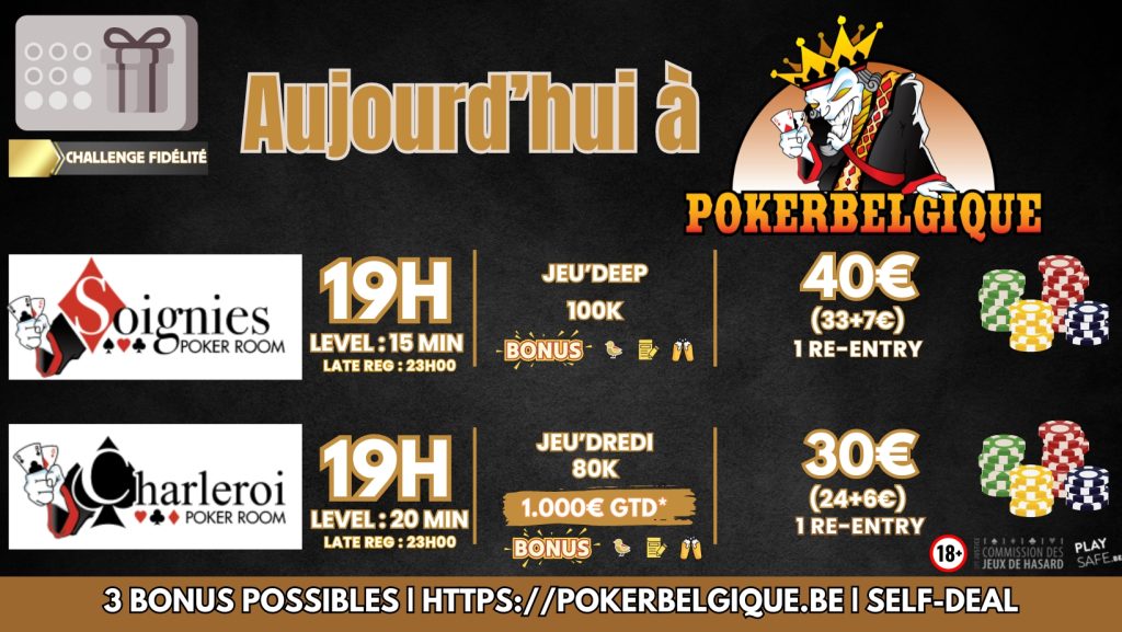 Ce jeudi 28/03 à Poker Belgique Un dernier Jeu'Deep de gala en mode kill the guest ou un spécial Jeu'Dredi aux 2000€ Garantis ? A vous de choisir!